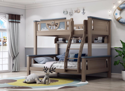 Bunk bed children's youth room furniture wood loft bunk bed double beds